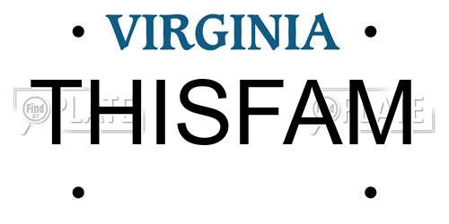 THISFAM Virginia License Plate