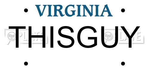 THISGUY Virginia License Plate