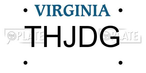 THJDG Virginia License Plate