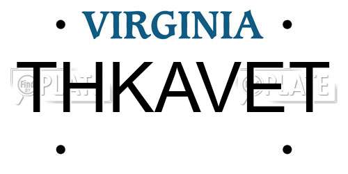 THKAVET Virginia License Plate