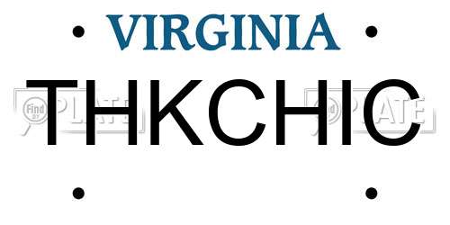THKCHIC Virginia License Plate