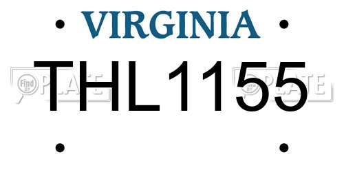 THL1155 Virginia License Plate