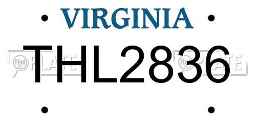 THL2836 Virginia License Plate