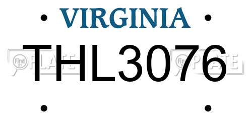 THL3076 Virginia License Plate
