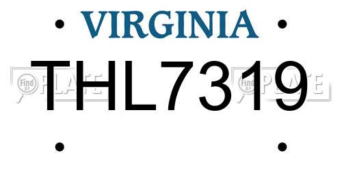 THL7319 Virginia License Plate