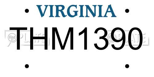 THM1390 Virginia License Plate