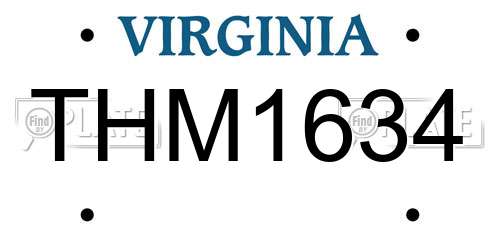 THM1634 Virginia License Plate