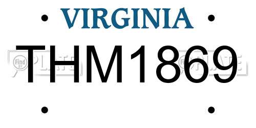 THM1869 Virginia License Plate
