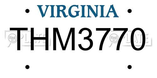 THM3770 Virginia License Plate