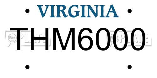 THM6000 Virginia License Plate