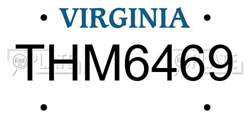 THM6469 Virginia License Plate