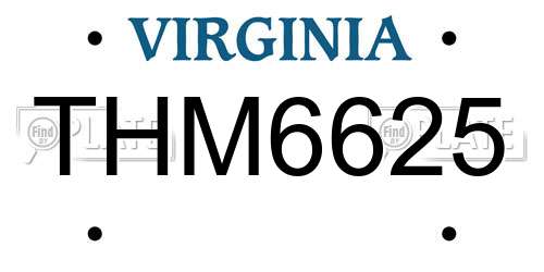 THM6625 Virginia License Plate