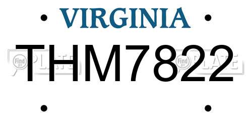 THM7822 Virginia License Plate