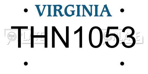 THN1053 Virginia License Plate