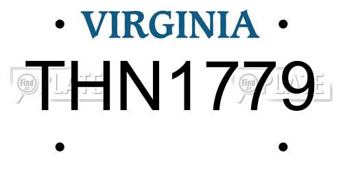 THN1779 Virginia License Plate