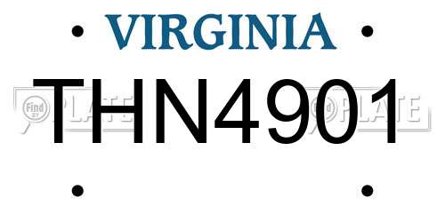 THN4901 Virginia License Plate