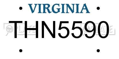 THN5590 Virginia License Plate