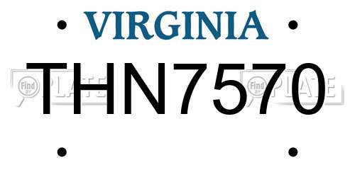 THN7570 Virginia License Plate