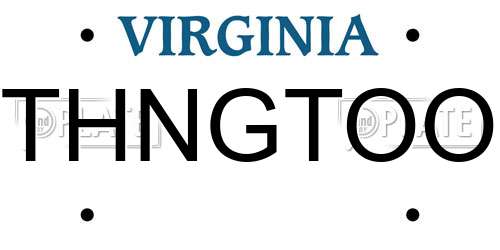 THNGTOO Virginia License Plate