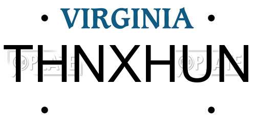 THNXHUN Virginia License Plate
