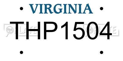 THP1504 Virginia License Plate
