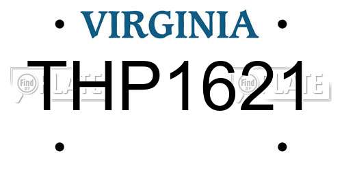 THP1621 Virginia License Plate