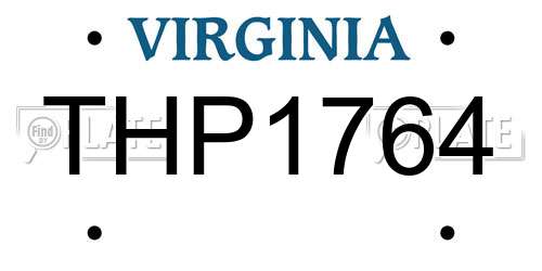 THP1764 Virginia License Plate