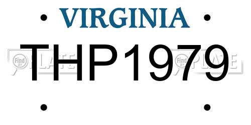 THP1979 Virginia License Plate