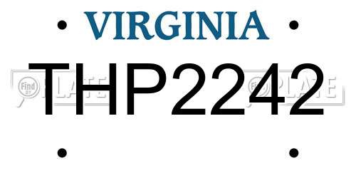 THP2242 Virginia License Plate