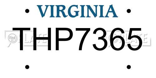 THP7365 Virginia License Plate