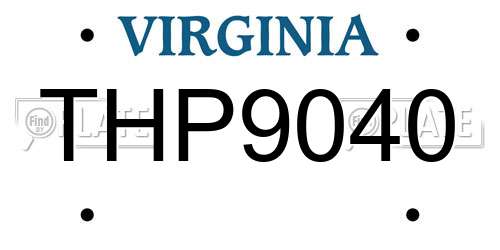 THP9040 Virginia License Plate