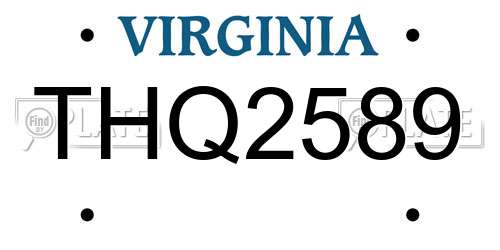 THQ2589 Virginia License Plate