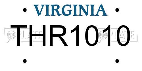 THR1010 Virginia License Plate