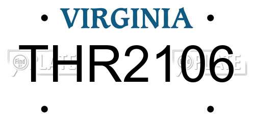 THR2106 Virginia License Plate