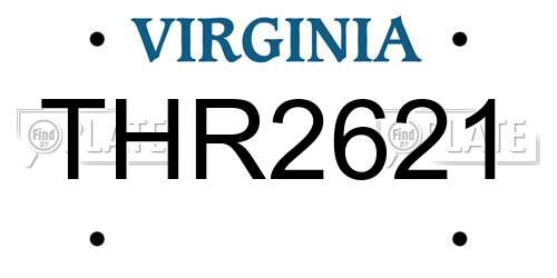 THR2621 Virginia License Plate