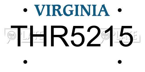 THR5215 Virginia License Plate