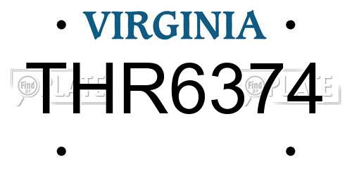 THR6374 Virginia License Plate