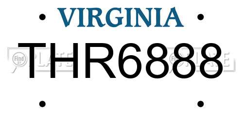 THR6888 Virginia License Plate