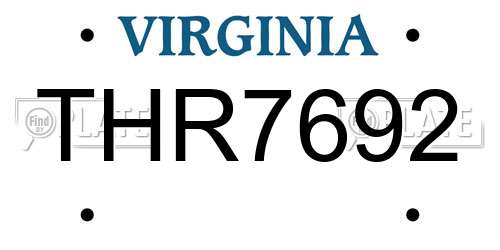 THR7692 Virginia License Plate