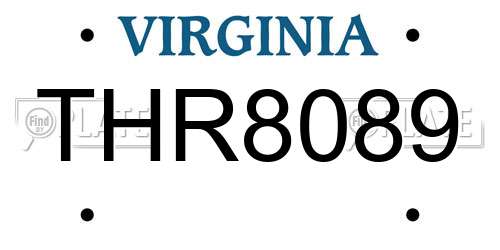 THR8089 Virginia License Plate