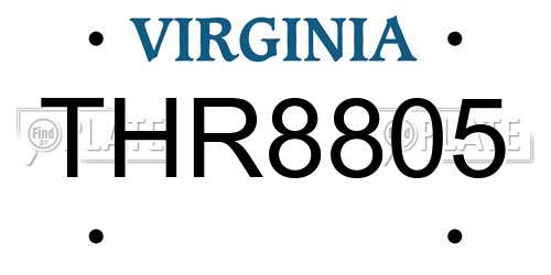THR8805 Virginia License Plate