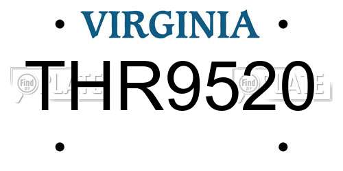 THR9520 Virginia License Plate