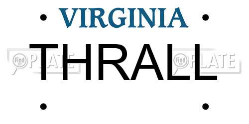 THRALL Virginia License Plate