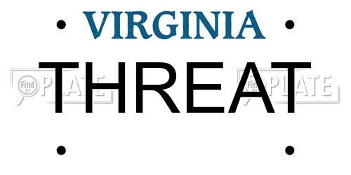 THREAT Virginia License Plate