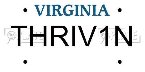 THRIV1N Virginia License Plate