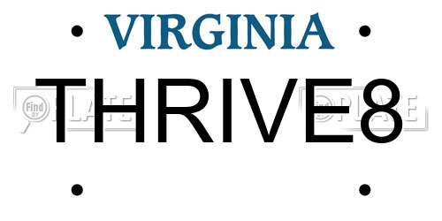 THRIVE8 Virginia License Plate