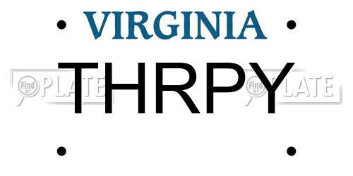 THRPY Virginia License Plate