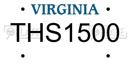 THS1500 Virginia License Plate