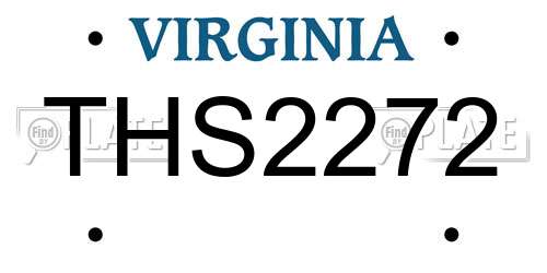 THS2272 Virginia License Plate