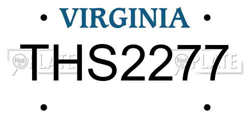 THS2277 Virginia License Plate